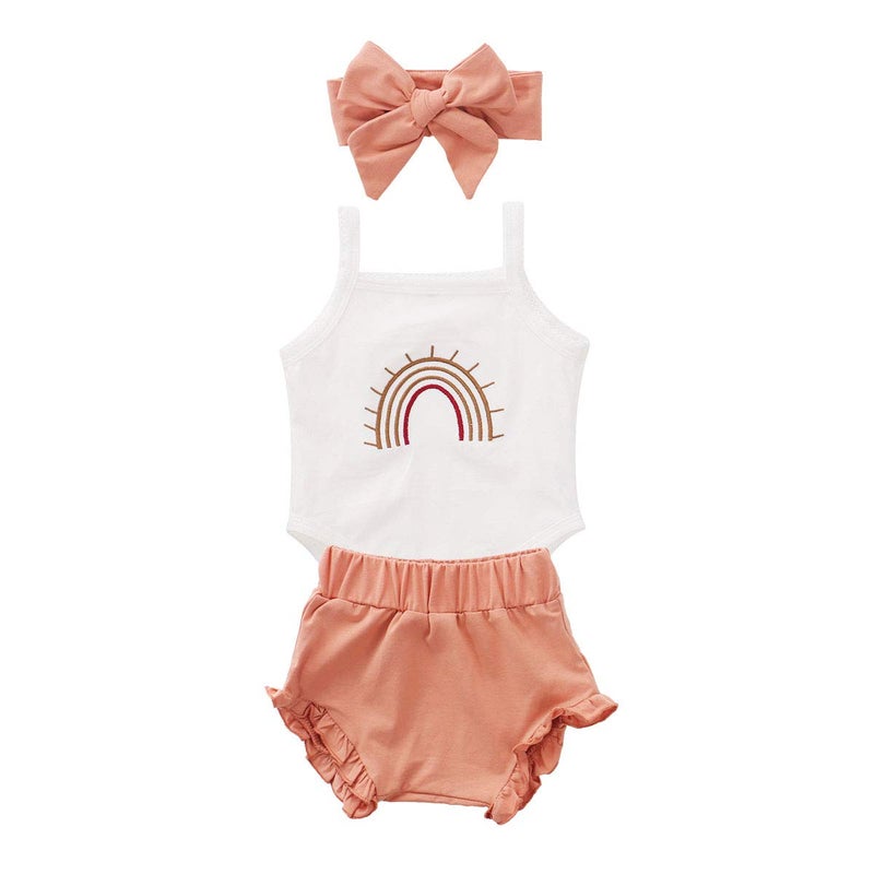 Thorn Tree Newborn Baby Girls Clothes Cotton Suit Cute Baby Kid Infant Romper Play Wear Summer Rainbow Outfits - Image 1